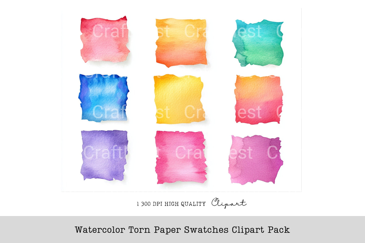 Torn Swatches Clipart Bundle