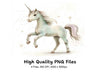 Sparkling Mint Green Unicorn Clipart Bundle