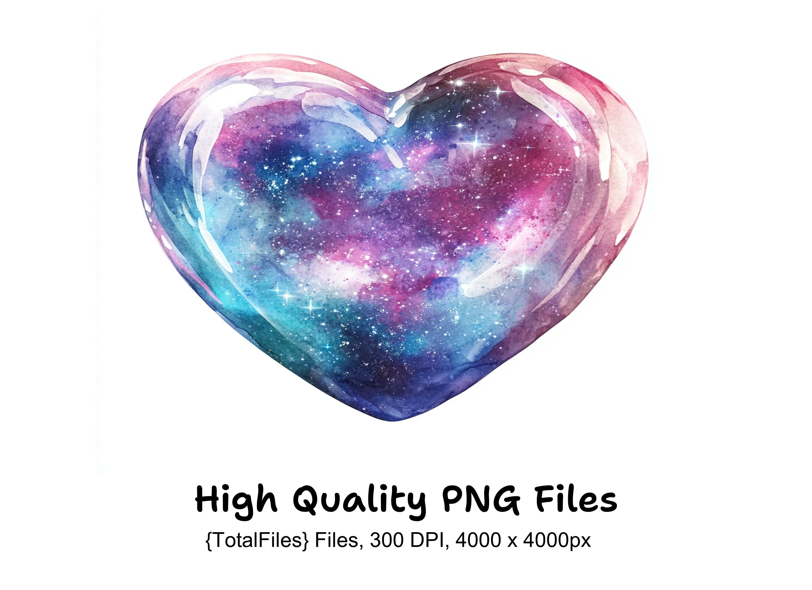 Galaxy Hearts Clipart Bundle