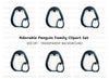 Cute Penguin Mother and Baby Clipart Bundle