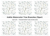 Elegant White Tree Clipart Bundle