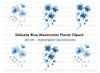 Delicate Blue Floral Arrangement Clipart Bundle