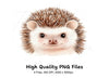 Cute Hedgehog Faces Clipart Bundle