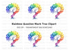 Rainbow Tree Question Mark Clipart Bundle