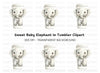 Sweet Elephant Hugging Coffee Cup Clipart Bundle