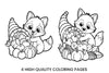 Autumn Fox with Cornucopia Coloring Books