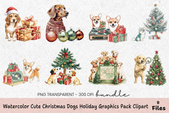 Cute Christmas Dogs Holiday Clipart Bundle - CraftNest - Digital Crafting and Art