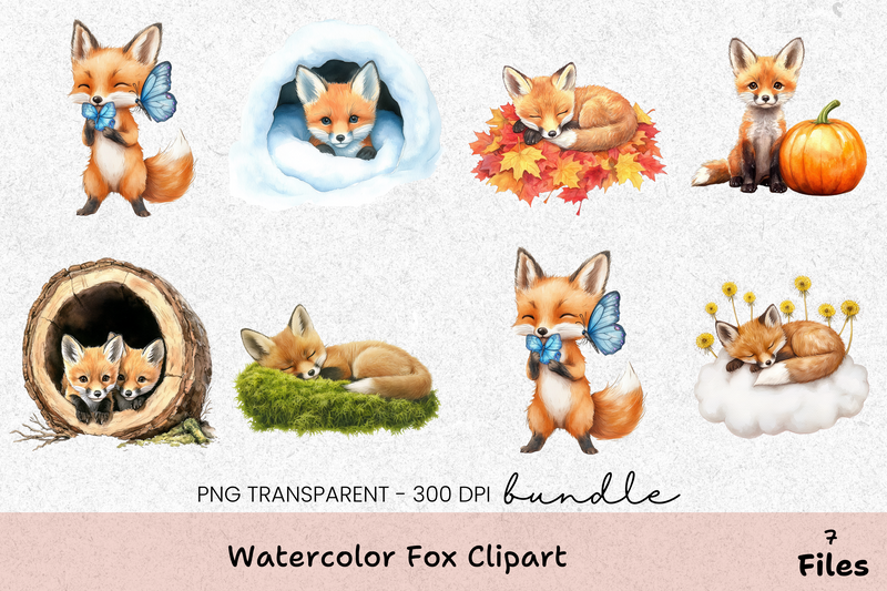 Fox Clipart Bundle - CraftNest - Digital Crafting and Art