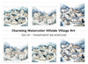 Winter Mountain Village Clipart Bundle