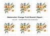 Orange Fruit Branch Clipart Bundle