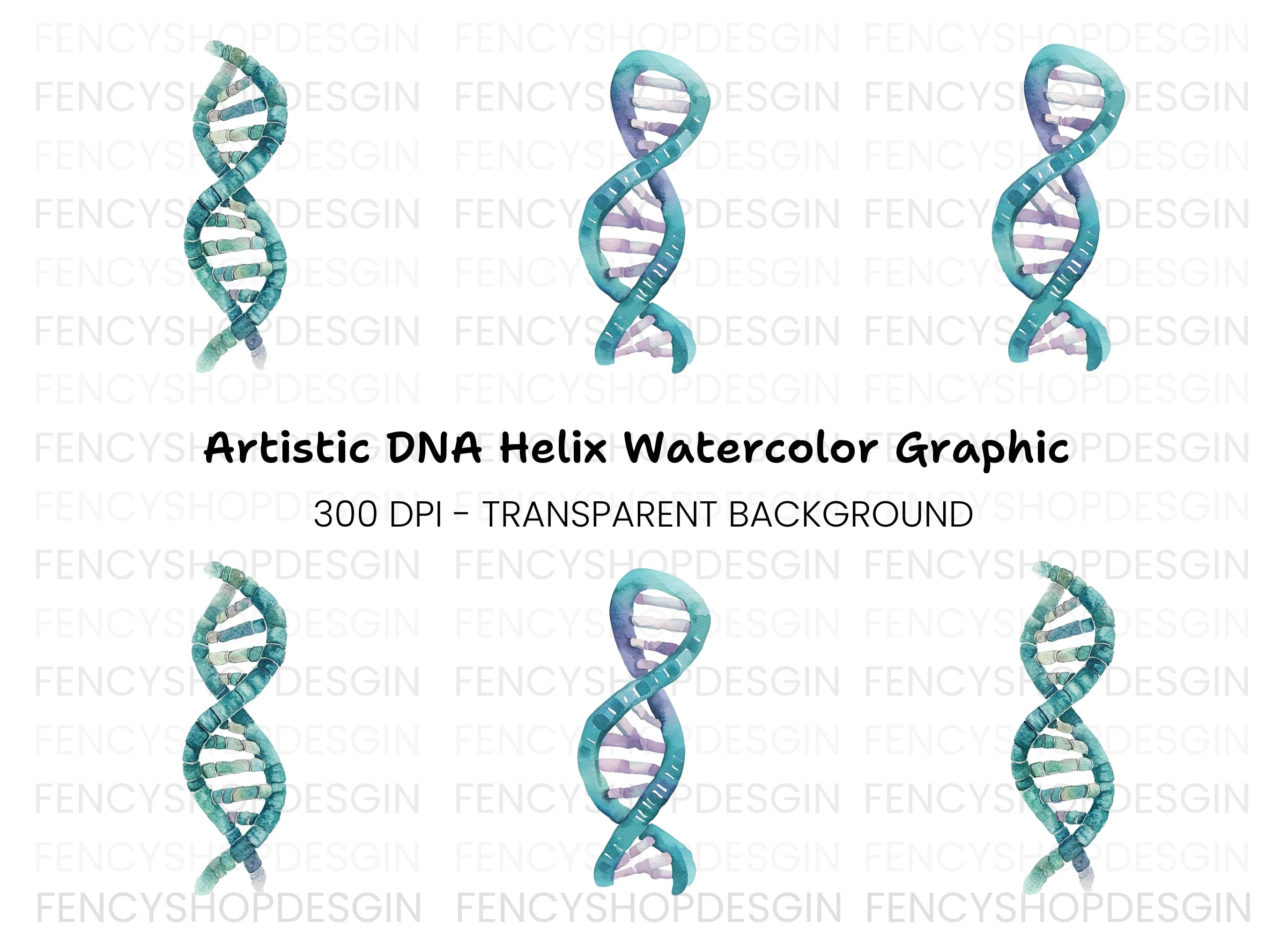Abstract DNA Helix Clipart Bundle