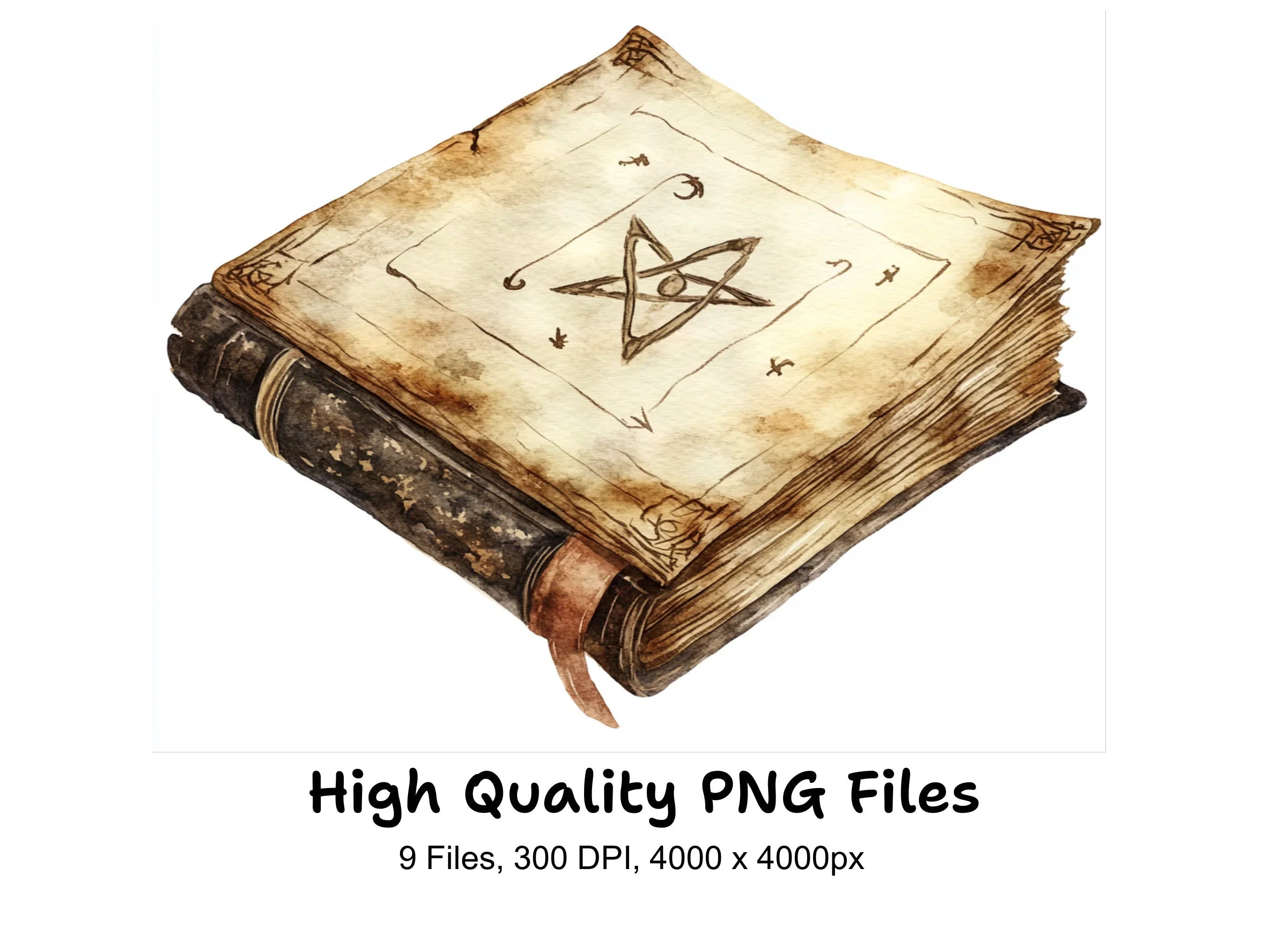 Ancient Magic Book Clipart Bundle