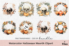 Halloween Wreath Clipart Bundle - CraftNest - Digital Crafting and Art