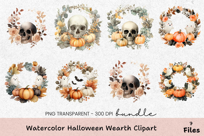 Halloween Wreath Clipart Bundle - CraftNest - Digital Crafting and Art