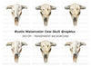 Rustic Cow Skull Graphics Clipart Bundle