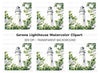 Lighthouse and Green Foliage Clipart Bundle