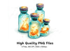 Glowing Magic Potion Bottles Clipart Bundle