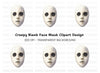 Eerie White Mask Clipart Bundle