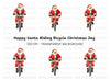 Santa Claus Riding Bicycle Clipart Bundle