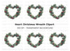 Heart Shaped Christmas Wreath Clipart Bundle