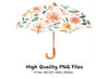 Floral Umbrellas Clipart Bundle
