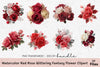 Red Rose Glittering Fantasy Flower Clipart Bundle