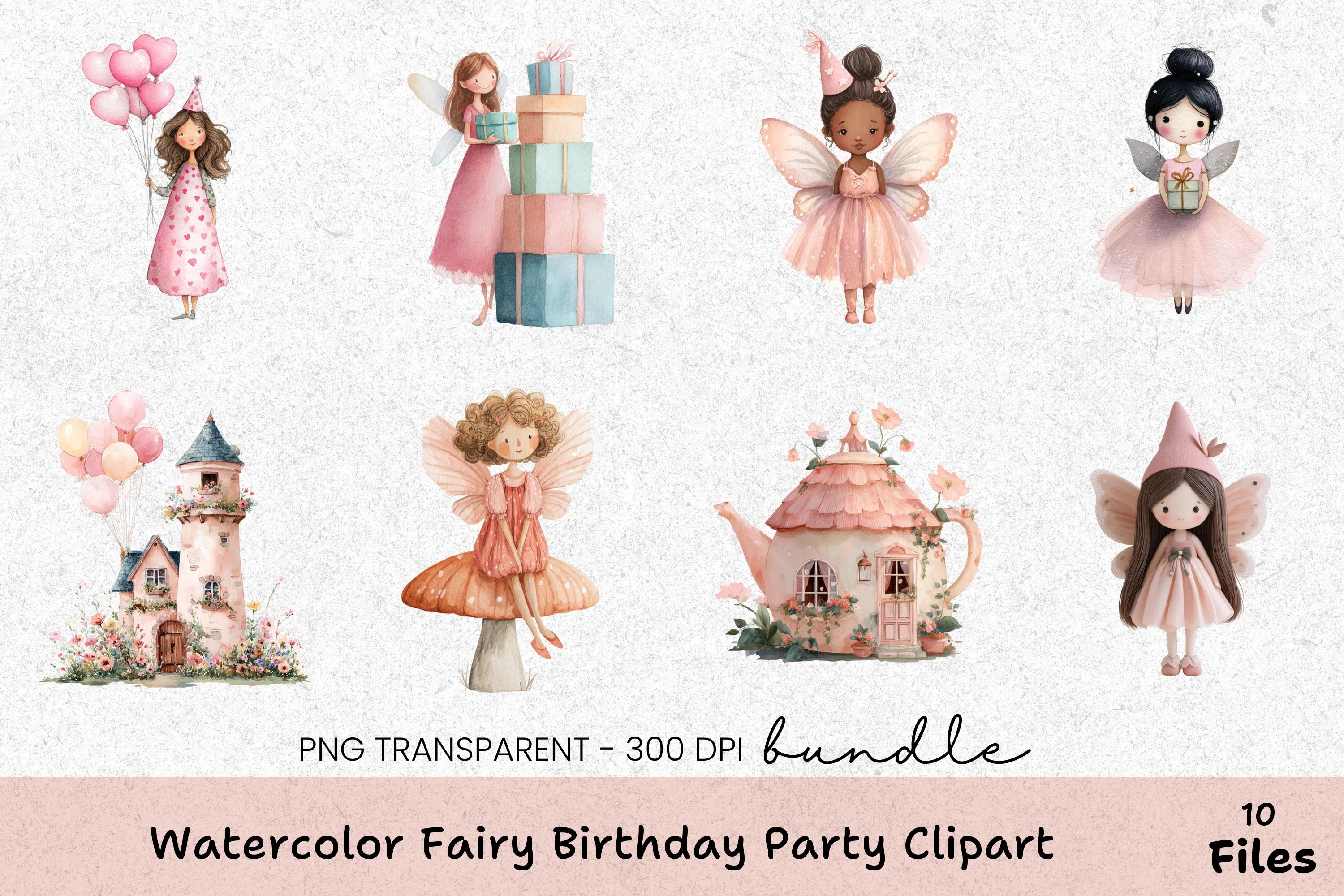 Fairy Birthday Party Clipart Bundle - CraftNest - Digital Crafting and Art