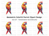 Geometric Parrot Clipart Bundle