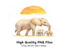 Elephant Family Clipart Bundle