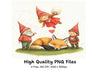 Cute Gnomes and Fox Clipart Bundle
