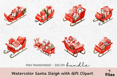 Santa Sleigh Gift Clipart Bundle - CraftNest - Digital Crafting and Art