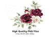 Burgundy Cream Floral Clipart Bundle