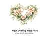 Floral Heart Clipart Bundle