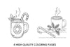 Hot Chocolate Christmas Mugs Coloring Books
