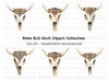 Boho Bull Skulls Clipart Bundle