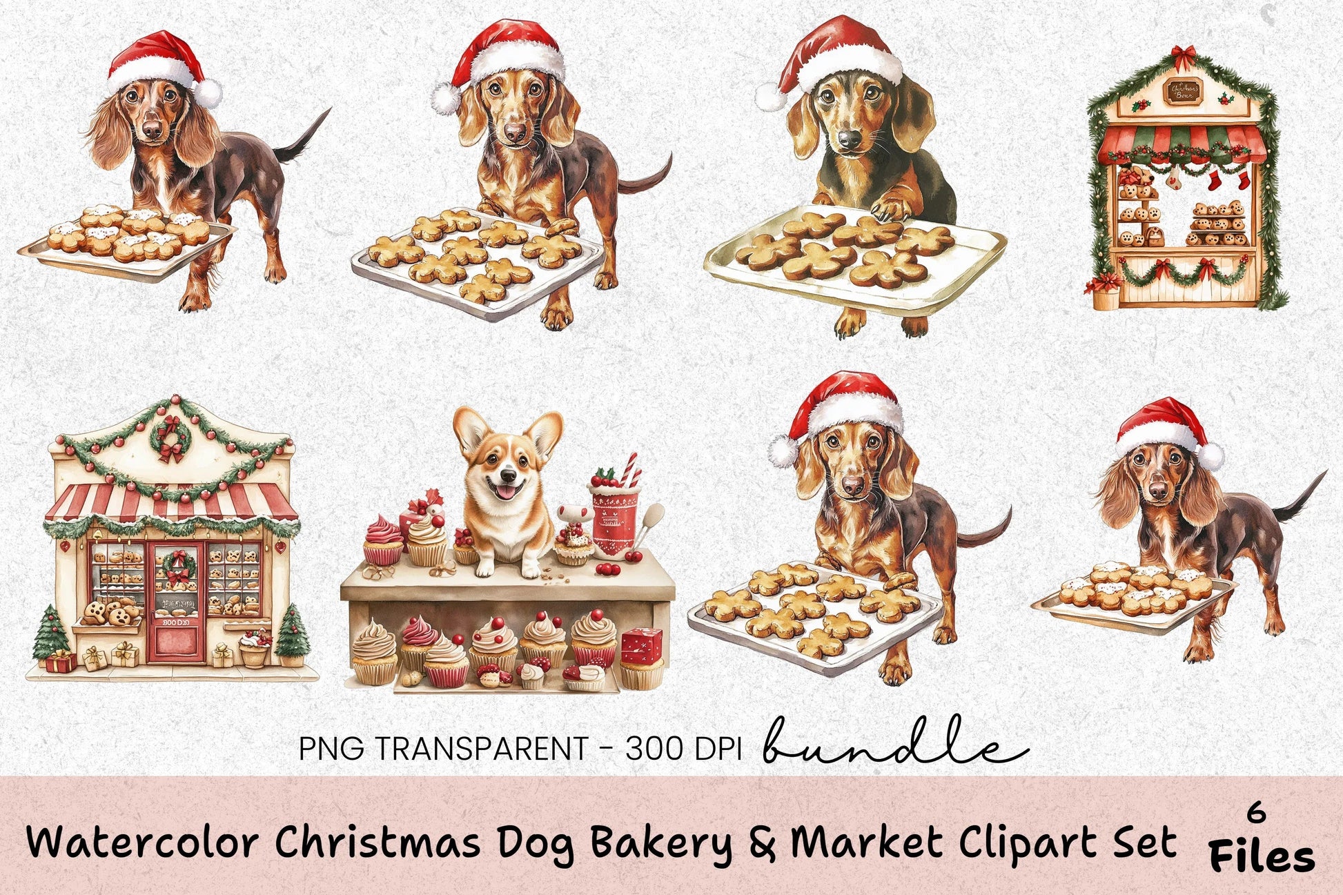 Christmas Dog Bakery & Market Clipart Bundle - CraftNest - Digital Crafting and Art