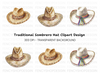 Rustic Sombrero Hat Clipart Bundle