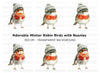 Cute Robin Bird in Winter Hat Clipart Bundle