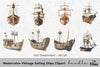 Vintage Sailing Ships Clipart Bundle