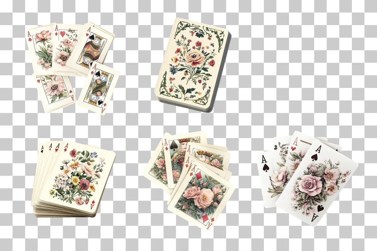 Floral Playing Cards Clipart Bundle - CraftNest - Digital Crafting and Art