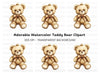 Cute Teddy Bear Christmas Ornament Clipart Bundle
