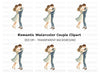 Romantic Couple Embrace Clipart Bundle