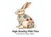 Boho Chic Rabbit Clipart Bundle