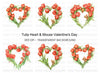 Tulip Heart with Cute Mouse Clipart Bundle