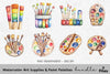 Paint Palettes Clipart Bundle
