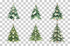 Geometric Abstract Christmas Tree Clipart Bundle - CraftNest - Digital Crafting and Art