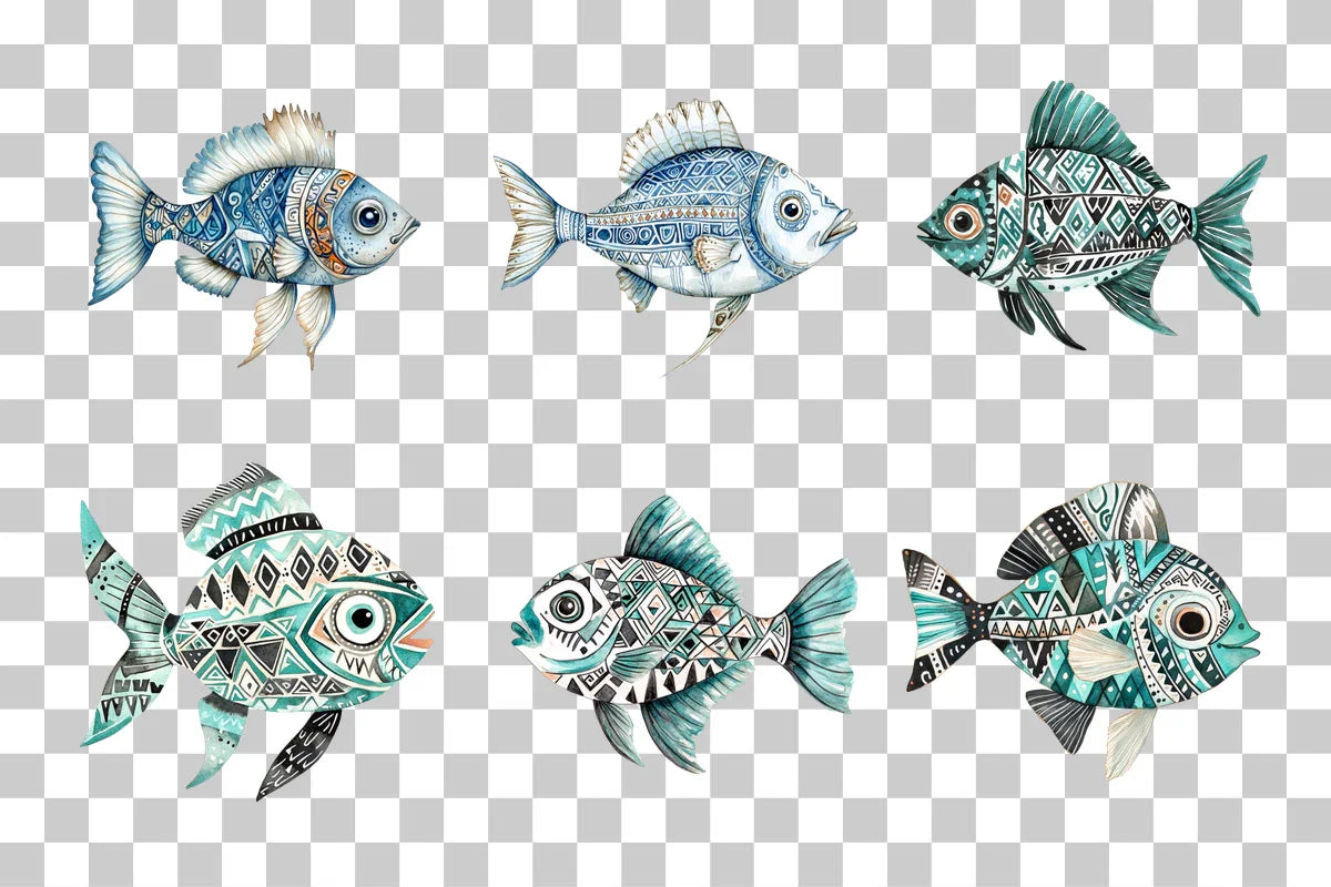 Tribal Ocean Fish Clipart Bundle - CraftNest - Digital Crafting and Art
