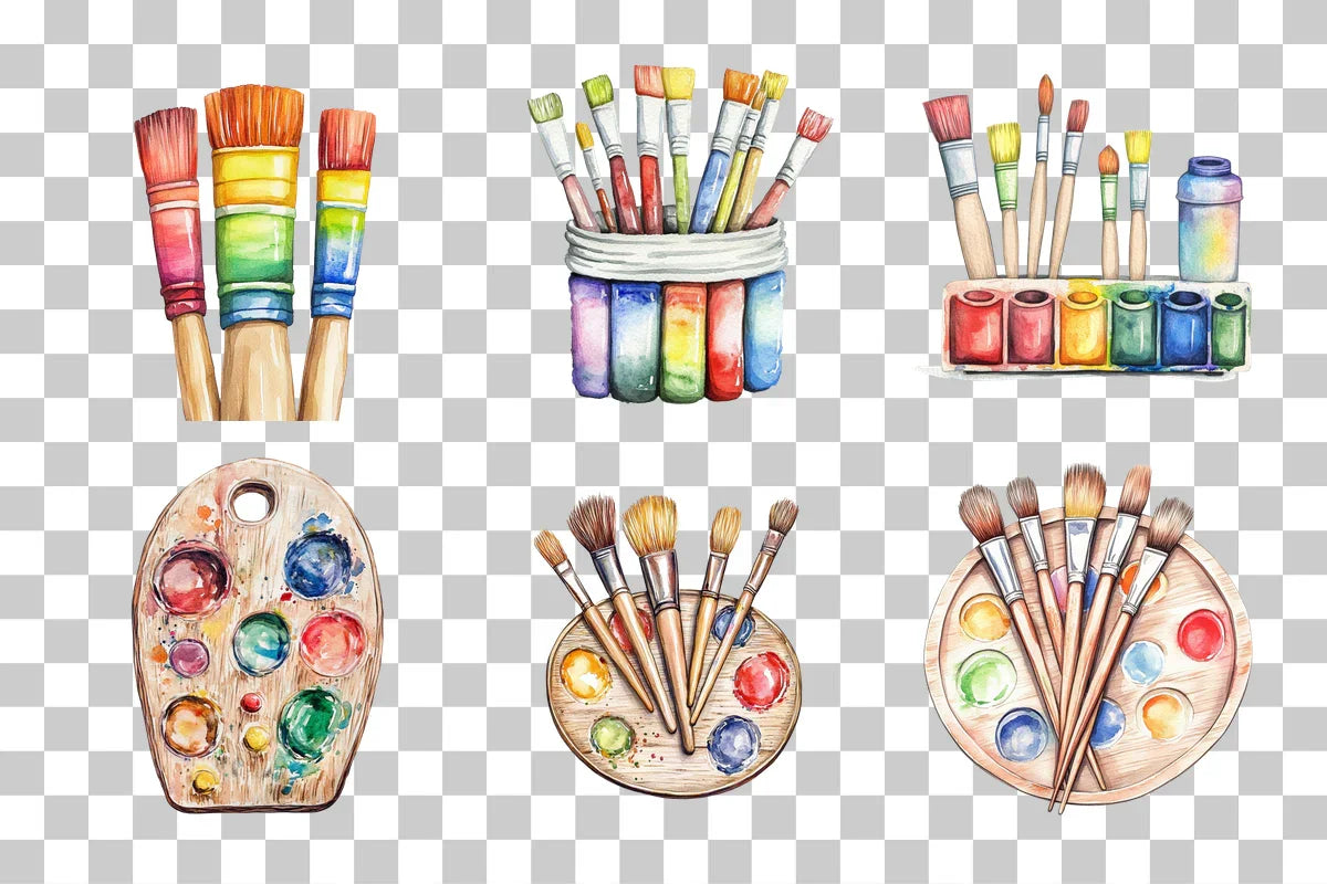 Artist Painter Palette Clipart Bundle - CraftNest - Digital Crafting and Art
