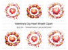 Cute Heart Wreaths Clipart Bundle
