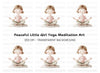 Cute Girl Meditating Clipart Bundle